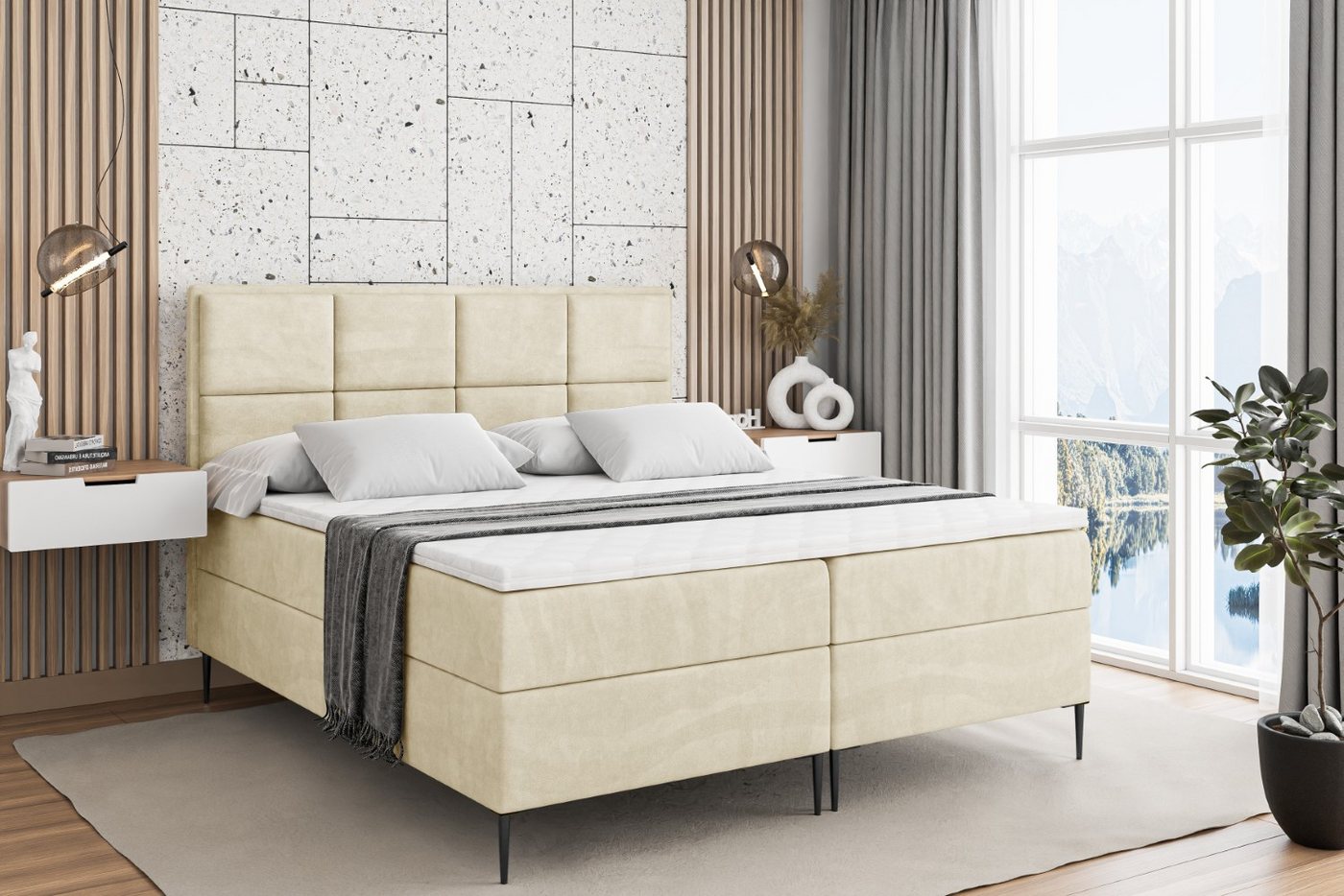 ALTDECOR Boxbett NOVA-F (Multipocket-Matratze H4, H3 Matratze Bonellfederung, Topper, Kopfteil) von ALTDECOR