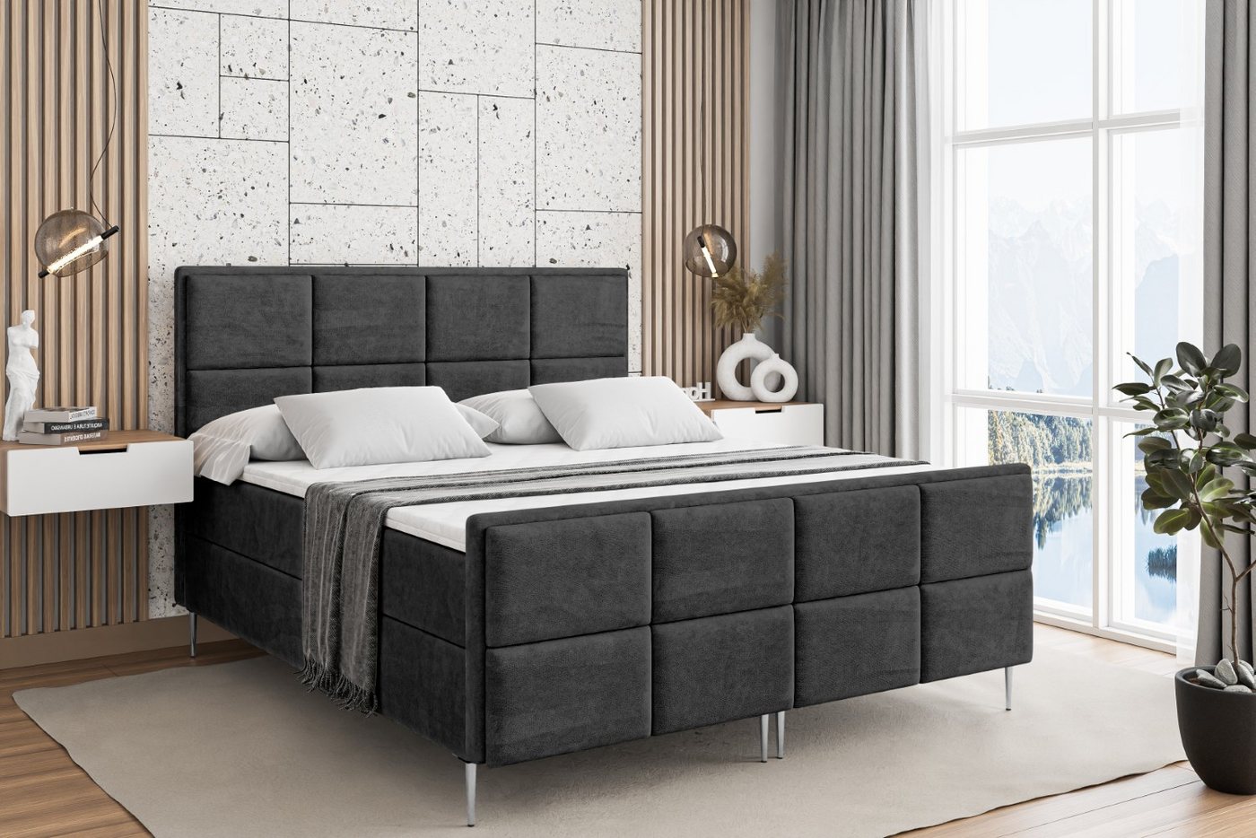 ALTDECOR Boxbett NOVA-F-Z (Multipocket-Matratze H4, H3 Matratze Bonellfederung, Topper, Kopfteil) von ALTDECOR
