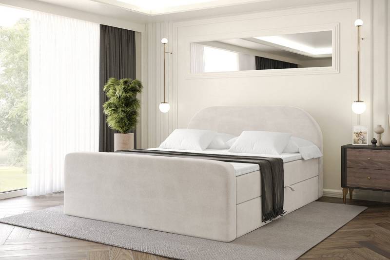 ALTDECOR Boxbett NOX-Z (Multipocket-Matratze H4, H3 Matratze Bonellfederung, Topper, Kopfteil), Doppelbett mit Fußteil von ALTDECOR