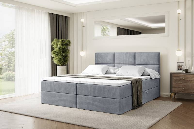ALTDECOR Boxbett OHIO (Multipocket-Matratze H4, H3 Matratze Bonellfederung, Topper, Kopfteil) von ALTDECOR