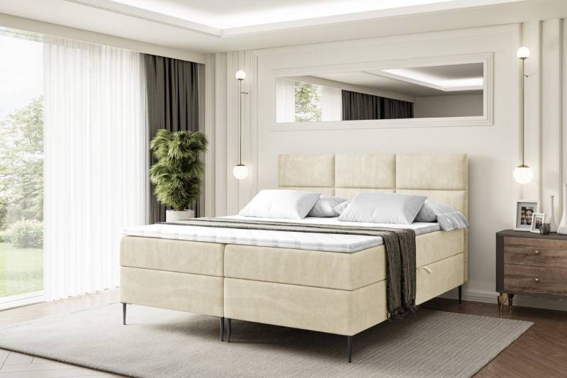 ALTDECOR Boxbett OHIO-F (Multipocket-Matratze H4, H3 Matratze Bonellfederung, Topper, Kopfteil) von ALTDECOR