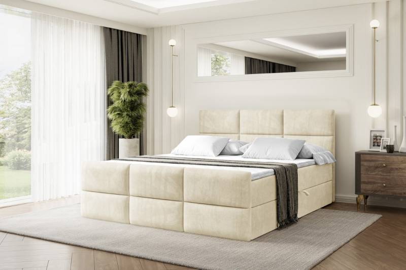 ALTDECOR Boxbett OHIO-Z (Multipocket-Matratze H4, H3 Matratze Bonellfederung, Topper, Kopfteil), Doppelbett mit Fußteil von ALTDECOR