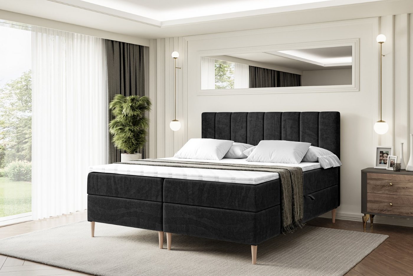 ALTDECOR Boxbett OTTA-F (Multipocket-Matratze H4, H3 Matratze Bonellfederung, Topper, Kopfteil) von ALTDECOR