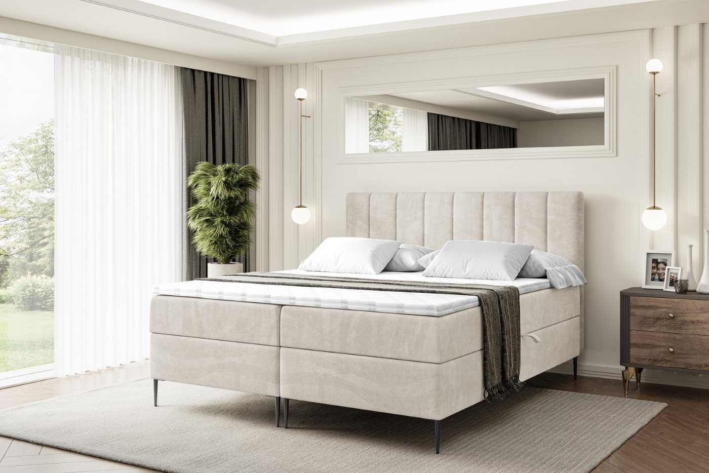 ALTDECOR Boxbett OTTA-F (Multipocket-Matratze H4, H3 Matratze Bonellfederung, Topper, Kopfteil) von ALTDECOR