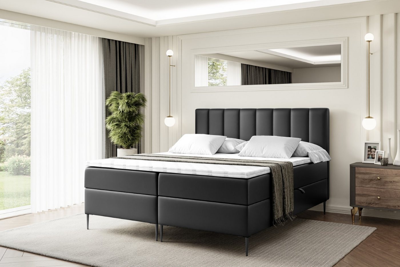 ALTDECOR Boxbett OTTA-F (Multipocket-Matratze H4, H3 Matratze Bonellfederung, Topper, Kopfteil) von ALTDECOR