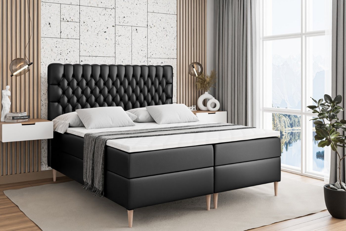 ALTDECOR Boxbett SERENE-F (Multipocket-Matratze H4, H3 Matratze Bonellfederung, Topper, Kopfteil) von ALTDECOR