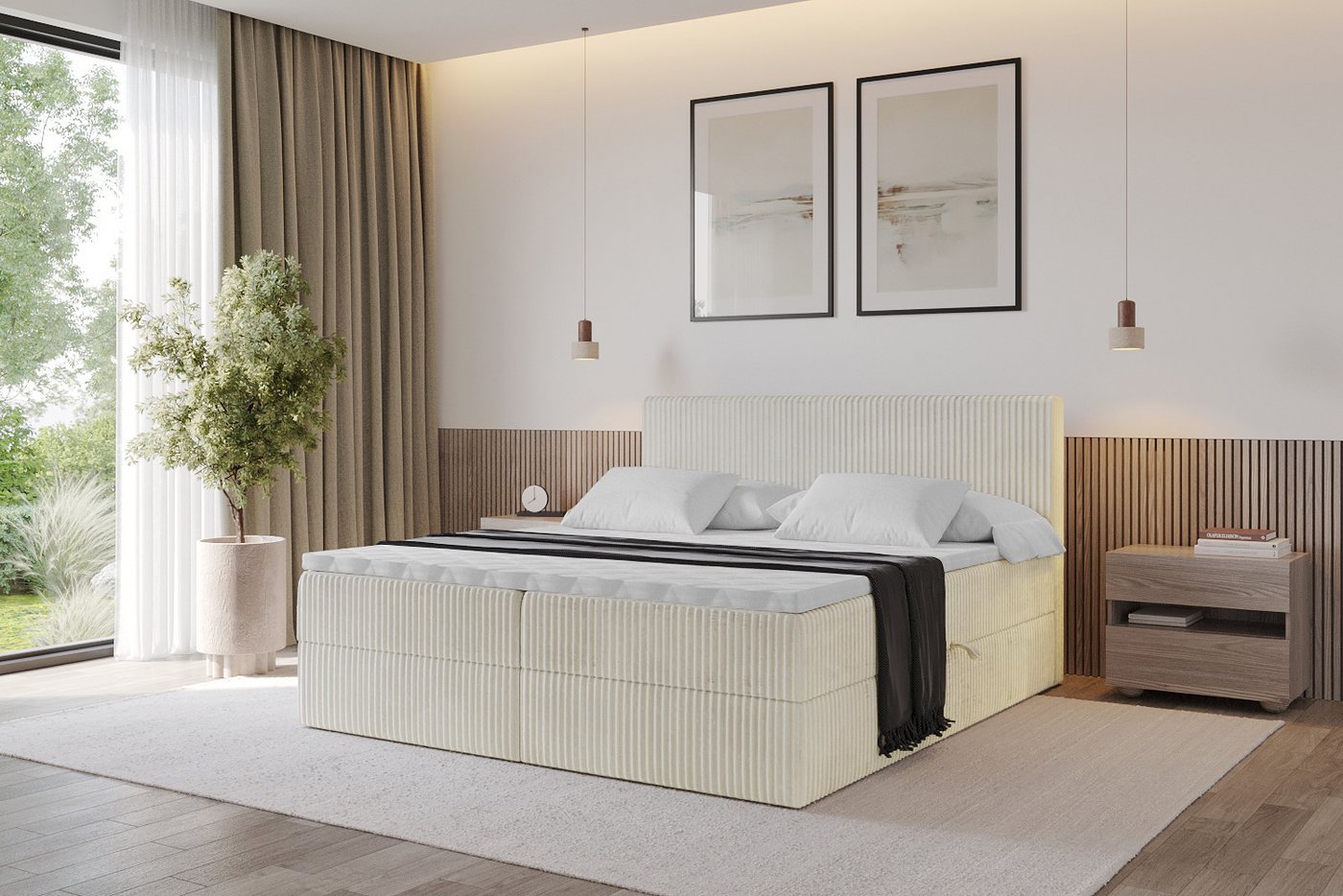ALTDECOR Boxbett TOLO (Multipocket-Matratze H4, H3 Matratze Bonellfederung, Topper, Kopfteil) von ALTDECOR