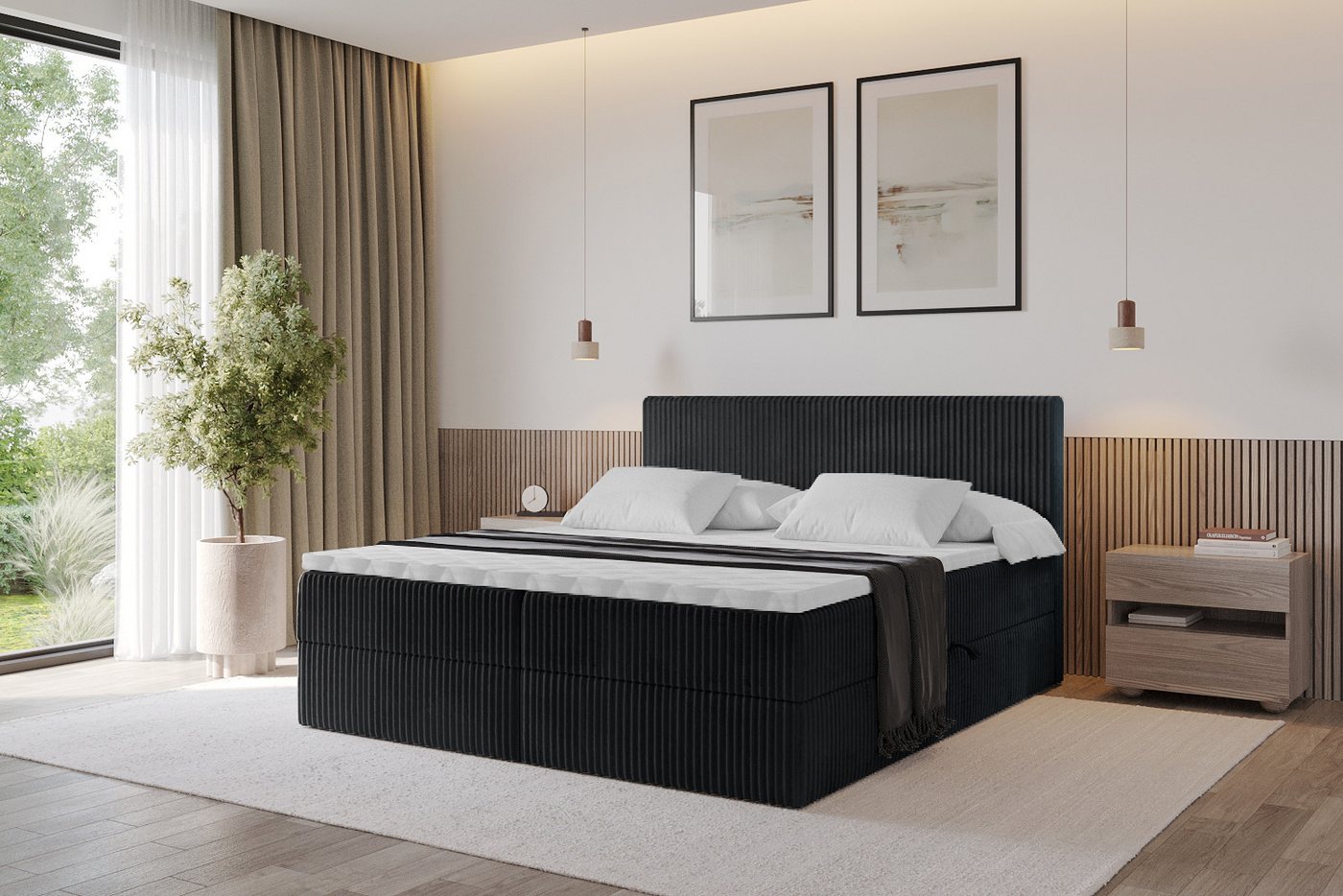 ALTDECOR Boxbett TOLO (Multipocket-Matratze H4, H3 Matratze Bonellfederung, Topper, Kopfteil) von ALTDECOR