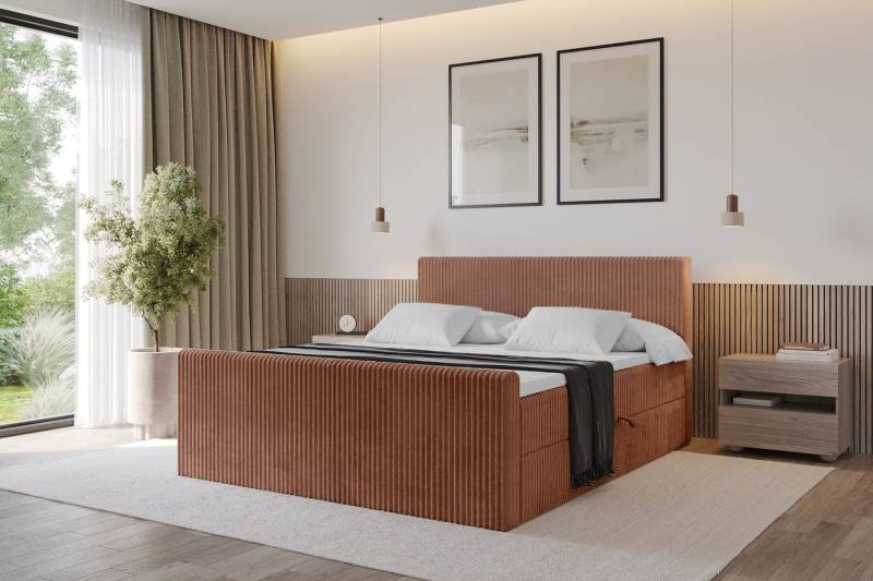 ALTDECOR Boxbett TOLO-Z (Multipocket-Matratze H4, H3 Matratze Bonellfederung, Topper, Kopfteil), Doppelbett mit Fußteil von ALTDECOR