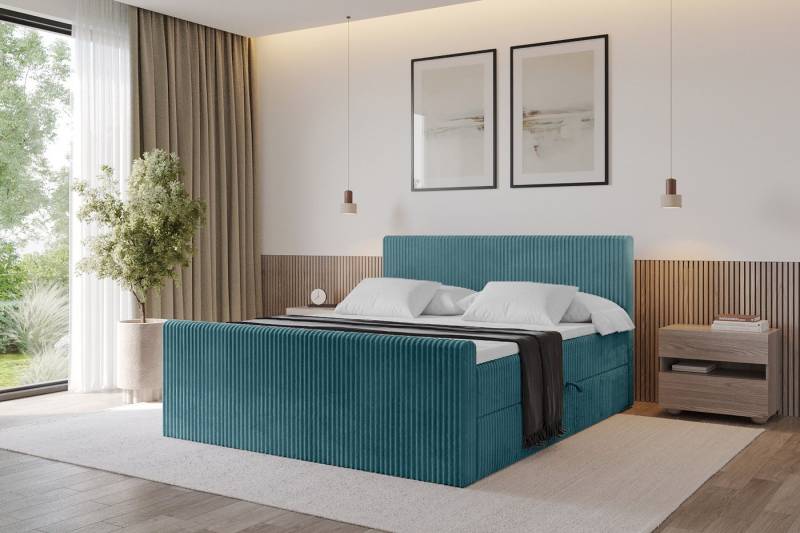 ALTDECOR Boxbett TOLO-Z (Multipocket-Matratze H4, H3 Matratze Bonellfederung, Topper, Kopfteil), Doppelbett mit Fußteil von ALTDECOR
