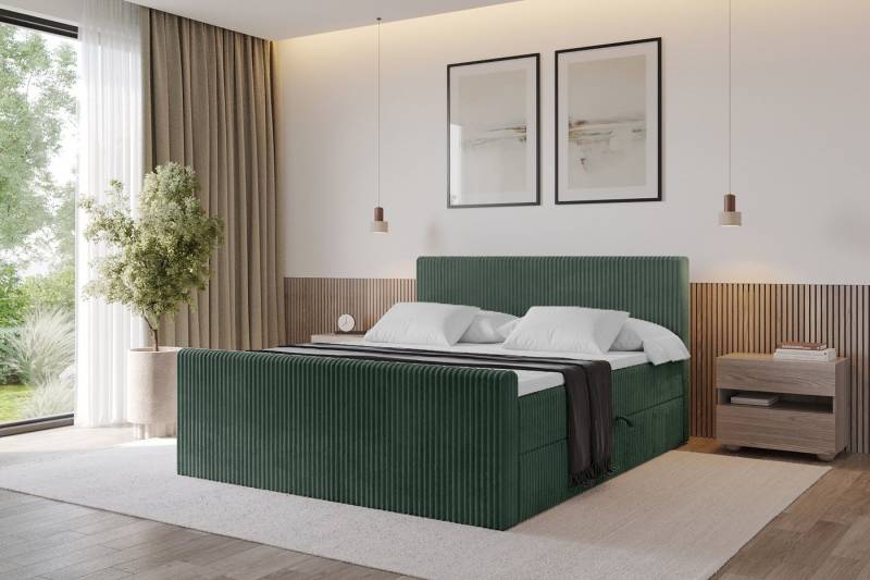 ALTDECOR Boxbett TOLO-Z (Multipocket-Matratze H4, H3 Matratze Bonellfederung, Topper, Kopfteil), Doppelbett mit Fußteil von ALTDECOR