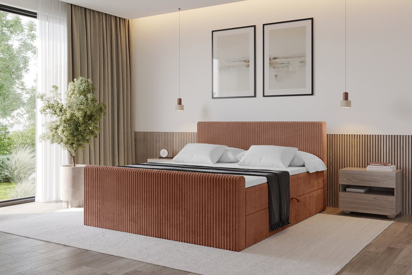 ALTDECOR Boxbett TOLO-Z (Multipocket-Matratze H4, H3 Matratze Bonellfederung, Topper, Kopfteil), Doppelbett mit Fußteil von ALTDECOR