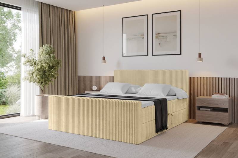 ALTDECOR Boxbett TOLO-Z (Multipocket-Matratze H4, H3 Matratze Bonellfederung, Topper, Kopfteil), Doppelbett mit Fußteil von ALTDECOR