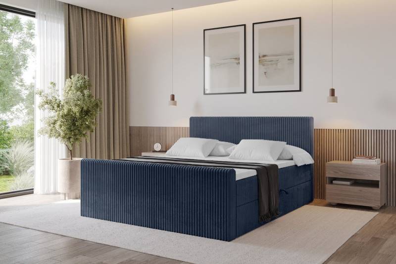 ALTDECOR Boxbett TOLO-Z (Multipocket-Matratze H4, H3 Matratze Bonellfederung, Topper, Kopfteil), Doppelbett mit Fußteil von ALTDECOR