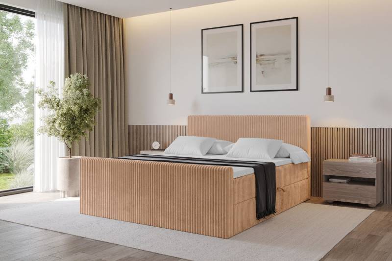 ALTDECOR Boxbett TOLO-Z (Multipocket-Matratze H4, H3 Matratze Bonellfederung, Topper, Kopfteil), Doppelbett mit Fußteil von ALTDECOR
