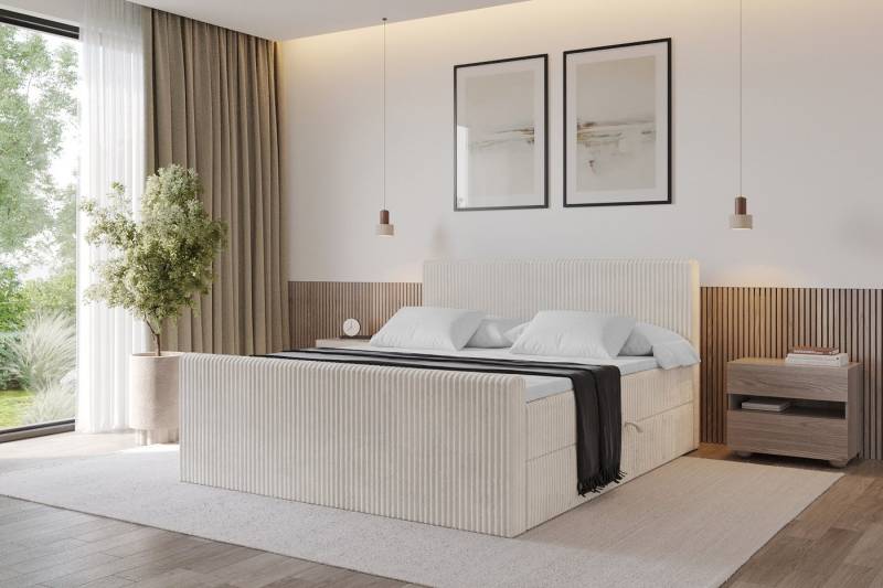 ALTDECOR Boxbett TOLO-Z (Multipocket-Matratze H4, H3 Matratze Bonellfederung, Topper, Kopfteil), Doppelbett mit Fußteil von ALTDECOR