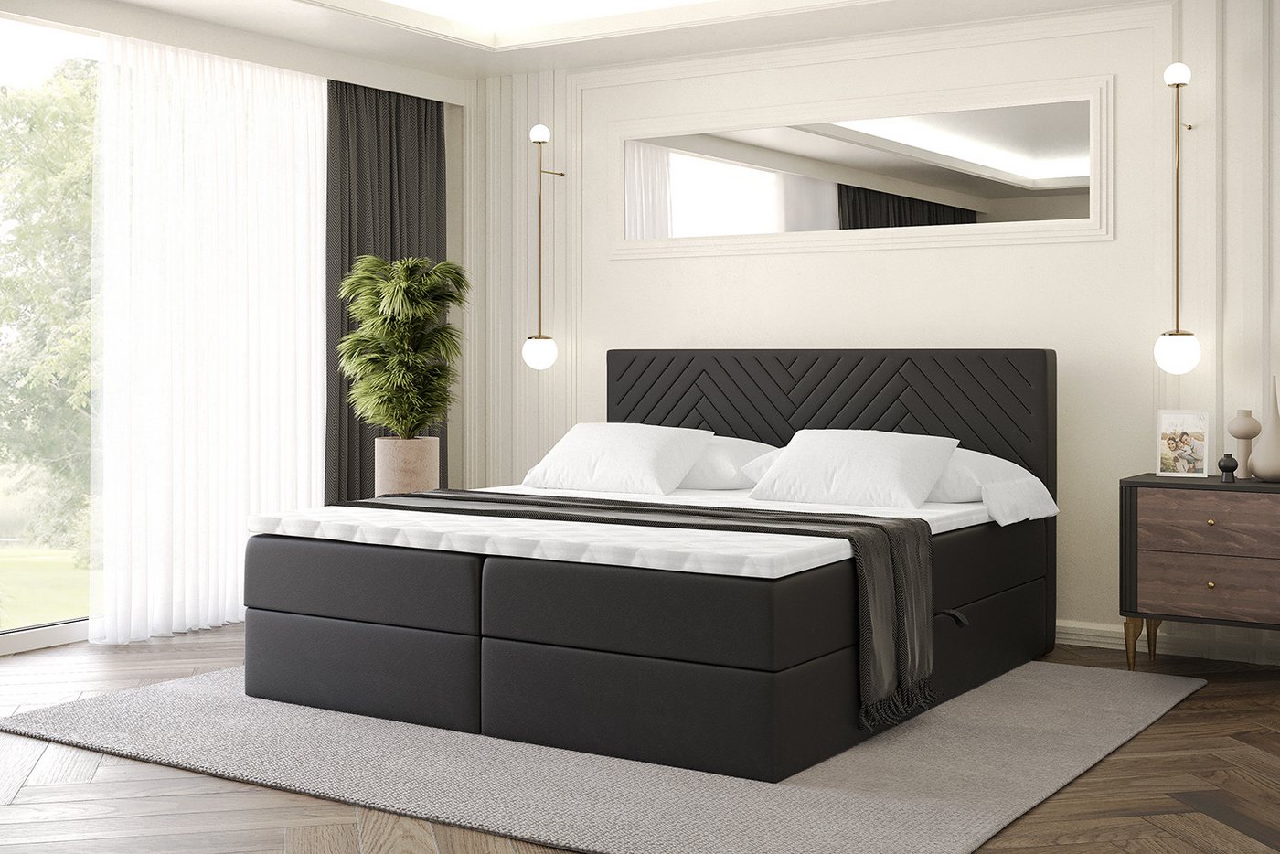 ALTDECOR Boxbett VEXA (Multipocket-Matratze H4, H3 Matratze Bonellfederung, Topper, Kopfteil) von ALTDECOR