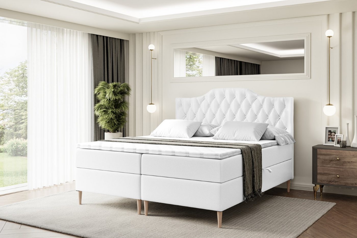 ALTDECOR Boxbett VILA-1-F (Multipocket-Matratze H4, H3 Matratze Bonellfederung, Topper, Kopfteil) von ALTDECOR