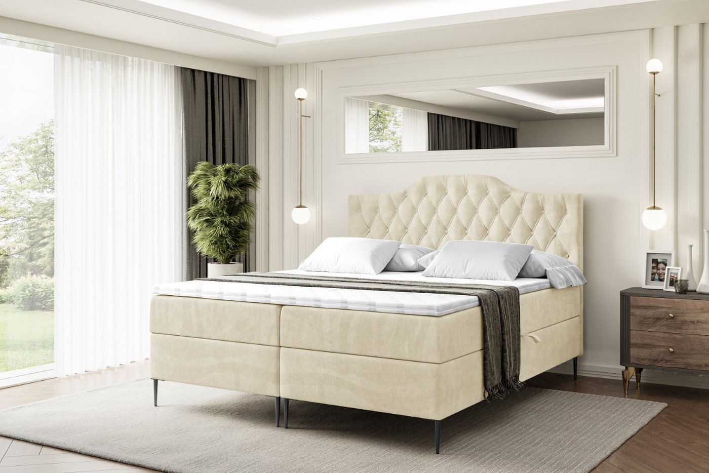 ALTDECOR Boxbett VILA-1-F (Multipocket-Matratze H4, H3 Matratze Bonellfederung, Topper, Kopfteil) von ALTDECOR