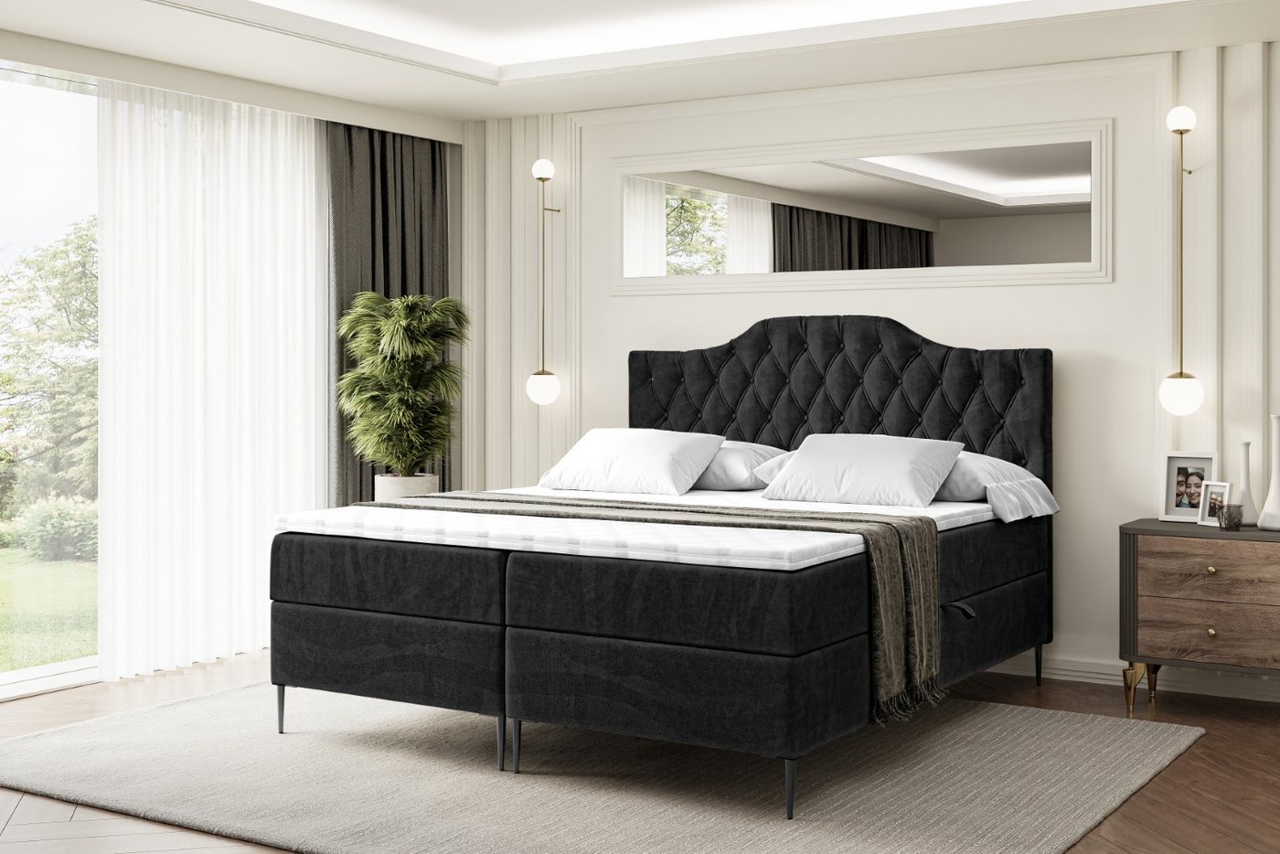 ALTDECOR Boxbett VILA-1-F (Multipocket-Matratze H4, H3 Matratze Bonellfederung, Topper, Kopfteil) von ALTDECOR