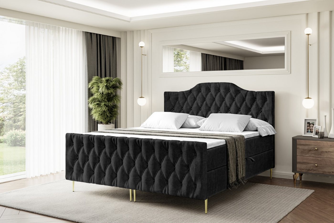 ALTDECOR Boxbett VILA-1-F-Z (Multipocket-Matratze H4, H3 Matratze Bonellfederung, Topper, Kopfteil) von ALTDECOR