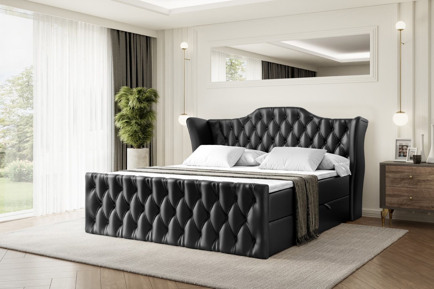 ALTDECOR Boxbett VILA-Z (Multipocket-Matratze H4, H3 Matratze Bonellfederung, Topper, Kopfteil) von ALTDECOR
