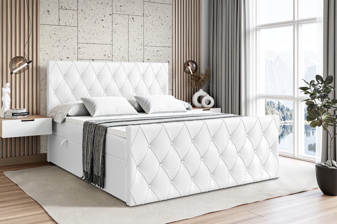 ALTDECOR Boxspringbett AMAY (Multipocket-Matratze H4. H3 Matratze Bonellfederung. Topper. Kopfteil) von ALTDECOR