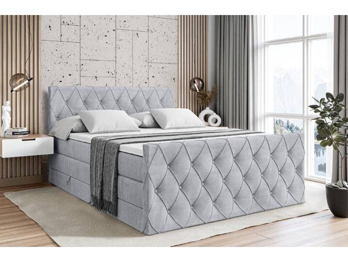ALTDECOR Boxspringbett AMAY KING (mit Matratze und Lattenrost Topper Polsterbett mit Bettkasten Boxbett), H4 Multipocket, H3 Bonellfederung, Doppelbett Springboxbett von ALTDECOR