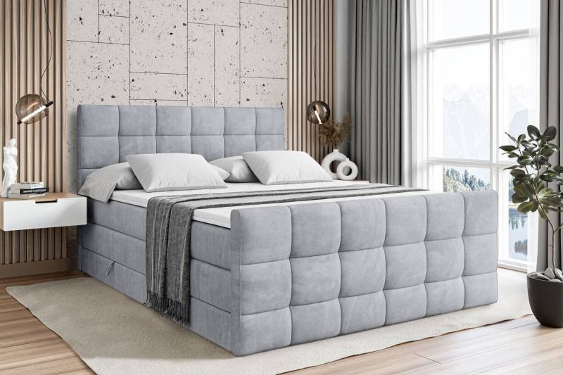 ALTDECOR Boxspringbett APO-Z KING (mit Matratze und Lattenrost Topper Polsterbett mit Bettkasten Boxbett), H4 Multipocket, H3 Bonellfederung, Doppelbett Springboxbett von ALTDECOR