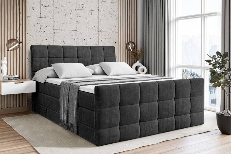 ALTDECOR Boxspringbett APO-Z KING (Multipocket-Matratze H4 und H3 Matratze Bonellfederung Topper Kopfteil) von ALTDECOR
