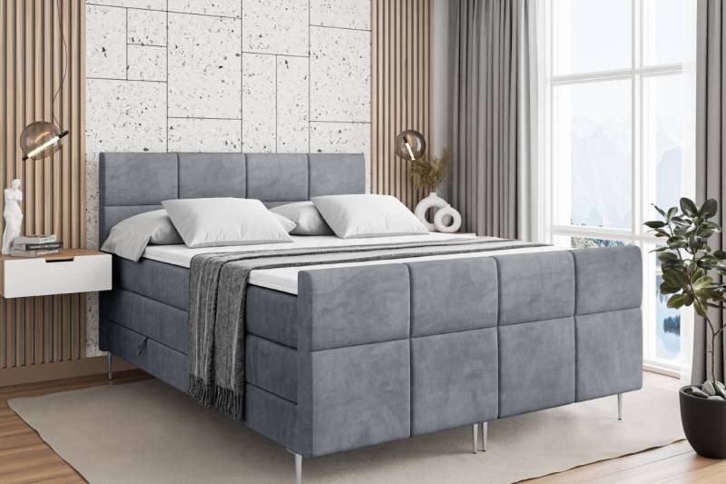 ALTDECOR Boxspringbett ARDENI-F-Z KING (Multipocket-Matratze H4, H3 Matratze Bonellfederung, Topper, Kopfteil) von ALTDECOR