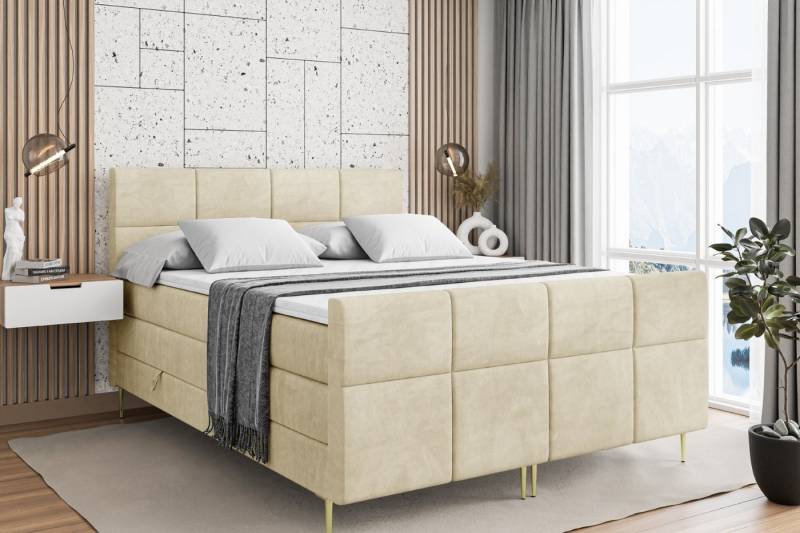 ALTDECOR Boxspringbett ARDENI-F-Z KING (Multipocket-Matratze H4, H3 Matratze Bonellfederung, Topper, Kopfteil) von ALTDECOR