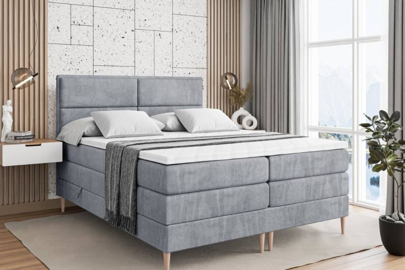 ALTDECOR Boxspringbett AURA-F KING (Multipocket-Matratze H4, H3 Matratze Bonellfederung, Topper, Kopfteil) von ALTDECOR