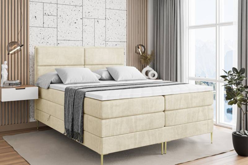 ALTDECOR Boxspringbett AURA-F KING (Multipocket-Matratze H4, H3 Matratze Bonellfederung, Topper, Kopfteil) von ALTDECOR
