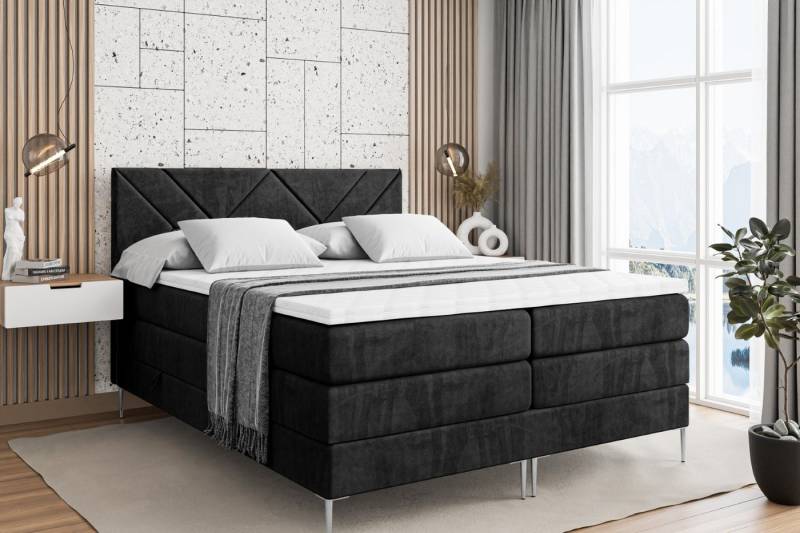 ALTDECOR Boxspringbett BARWA-F KING (Multipocket-Matratze H4, H3 Matratze Bonellfederung, Topper, Kopfteil) von ALTDECOR