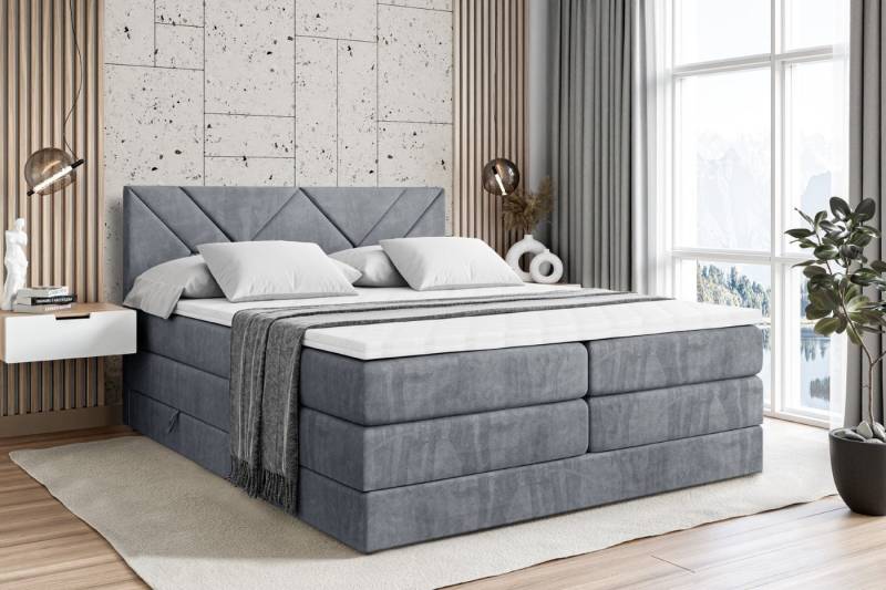 ALTDECOR Boxspringbett BARWA KING (Multipocket-Matratze H4, H3 Matratze Bonellfederung, Topper, Kopfteil) von ALTDECOR