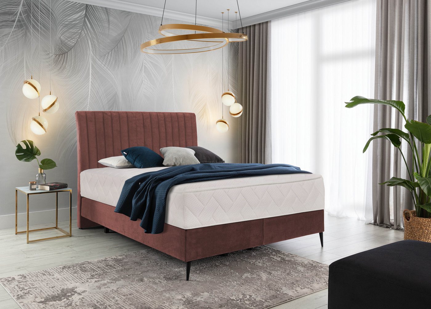 ALTDECOR Boxspringbett BASALIC (H3 Matratze Bonellfederung, Kopfteil) von ALTDECOR