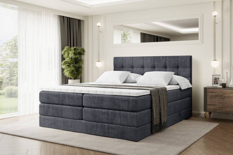 ALTDECOR Boxspringbett BERO KING (Multipocket-Matratze H4 und H3 Matratze Bonellfederung Topper Kopfteil) von ALTDECOR