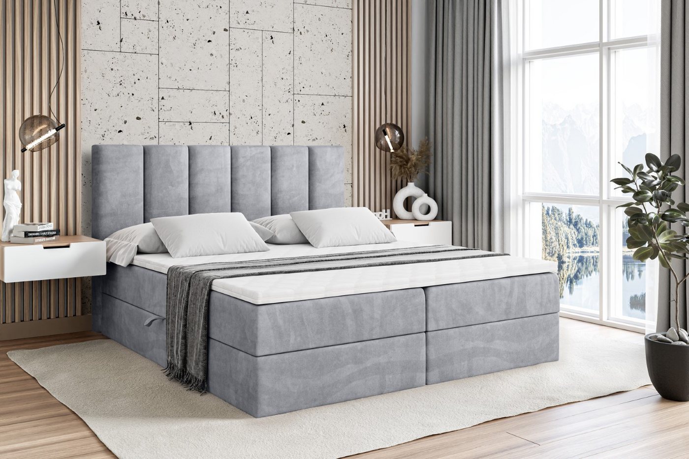 ALTDECOR Boxbett BOXI1 (Multipocket-Matratze H4, H3 Matratze Bonellfederung, Topper, Kopfteil) von Altdecor