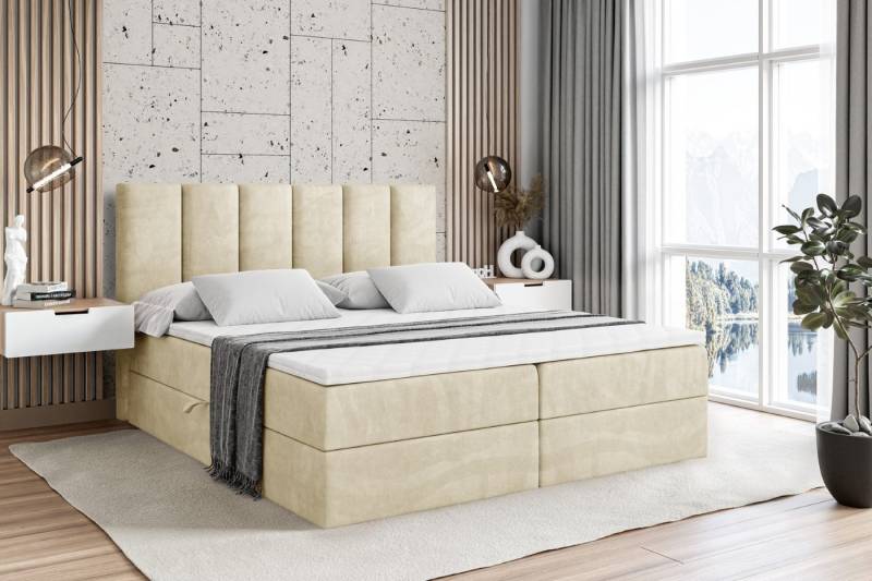 ALTDECOR Boxspringbett BOXI1 (Multipocket-Matratze H4, H3 Matratze Bonellfederung, Topper, Kopfteil) von ALTDECOR