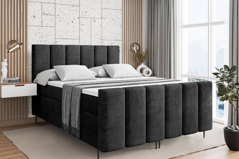 ALTDECOR Boxspringbett BOXI1-F-Z KING (Multipocket-Matratze H4, H3 Matratze Bonellfederung, Topper, Kopfteil) von ALTDECOR