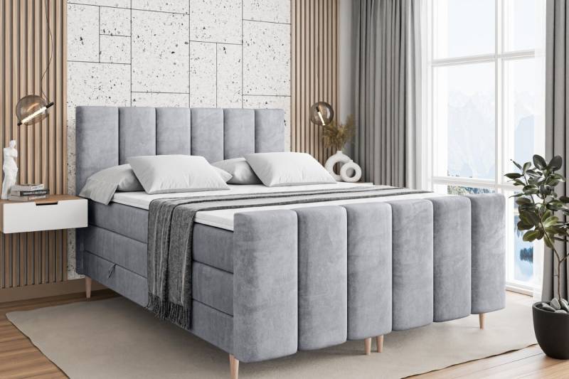 ALTDECOR Boxspringbett BOXI1-F-Z KING (Multipocket-Matratze H4, H3 Matratze Bonellfederung, Topper, Kopfteil) von ALTDECOR