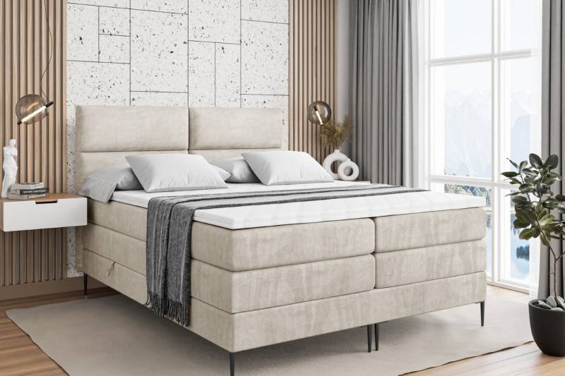 ALTDECOR Boxspringbett BOXI3-F KING (Multipocket-Matratze H4, H3 Matratze Bonellfederung, Topper, Kopfteil) von ALTDECOR