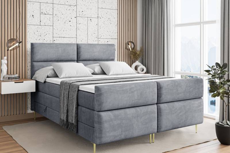 ALTDECOR Boxspringbett BOXI3-F-Z KING (Multipocket-Matratze H4, H3 Matratze Bonellfederung, Topper, Kopfteil) von ALTDECOR