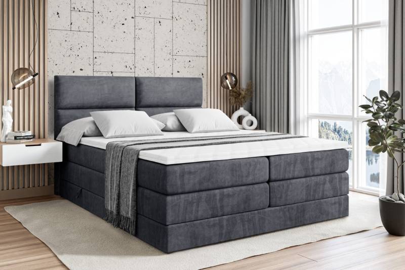 ALTDECOR Boxspringbett BOXI3 KING (Multipocket-Matratze H4, H3 Matratze Bonellfederung, Topper, Kopfteil) von ALTDECOR