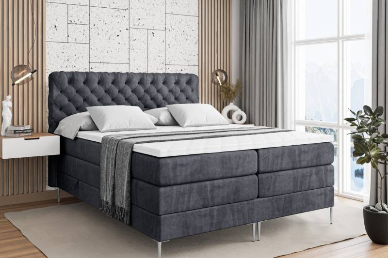 ALTDECOR Boxspringbett BOXI8-F KING (Multipocket-Matratze H4, H3 Matratze Bonellfederung, Topper, Kopfteil) von ALTDECOR