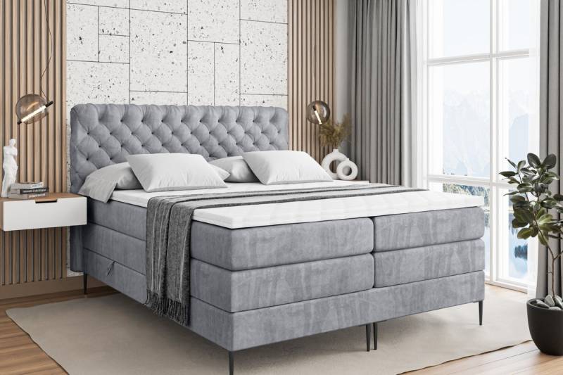 ALTDECOR Boxspringbett BOXI8-F KING (Multipocket-Matratze H4, H3 Matratze Bonellfederung, Topper, Kopfteil) von ALTDECOR