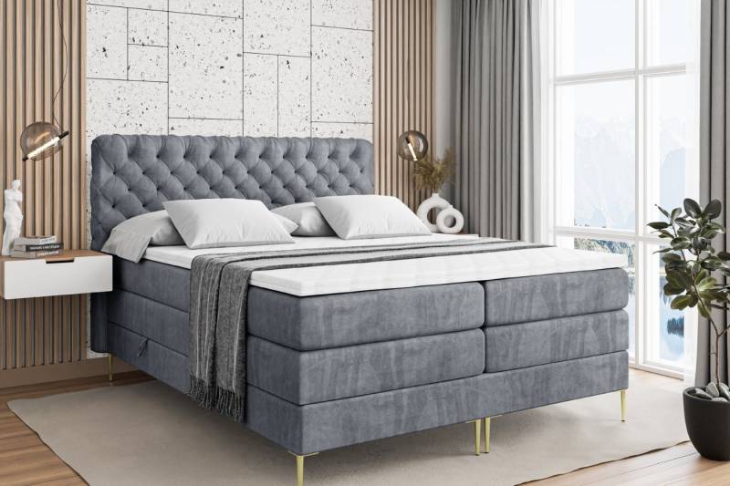ALTDECOR Boxspringbett BOXI8-F KING (Multipocket-Matratze H4, H3 Matratze Bonellfederung, Topper, Kopfteil) von ALTDECOR