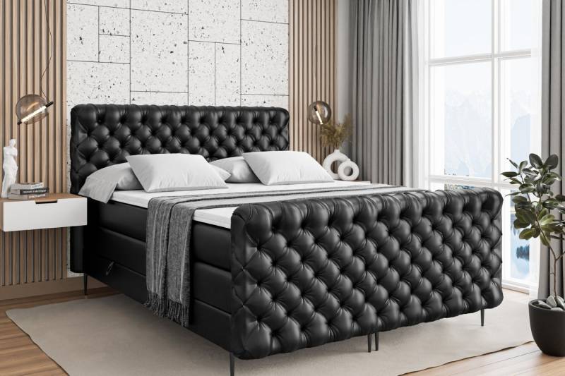 ALTDECOR Boxspringbett BOXI8-F-Z KING (Multipocket-Matratze H4, H3 Matratze Bonellfederung, Topper, Kopfteil) von ALTDECOR