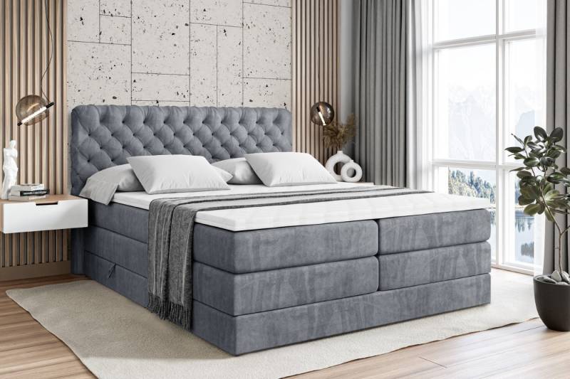 ALTDECOR Boxspringbett BOXI8 KING (Multipocket-Matratze H4, H3 Matratze Bonellfederung, Topper, Kopfteil) von ALTDECOR